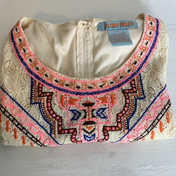 T20 Flying Tomato Lace Midi dress with tribal aztec southwest print front size m - Picture 11 of 12